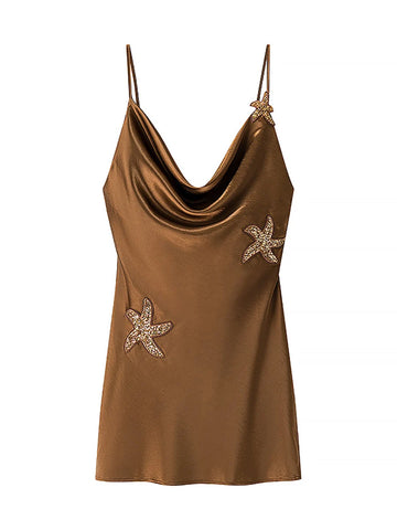 Backless Mini Dress Sleeveless High Waist Sequin Party