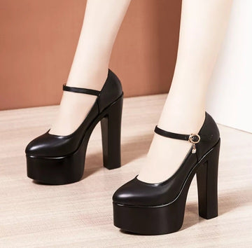 Women's Mary Jane High Heel Pumps Platform Autumn Single Shoes