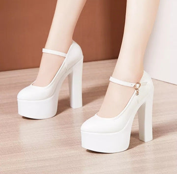 Women's Mary Jane High Heel Pumps Platform Autumn Single Shoes