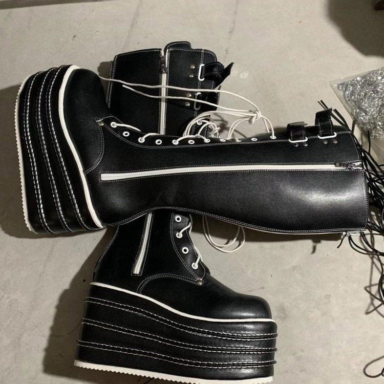 mid-calf goth boots