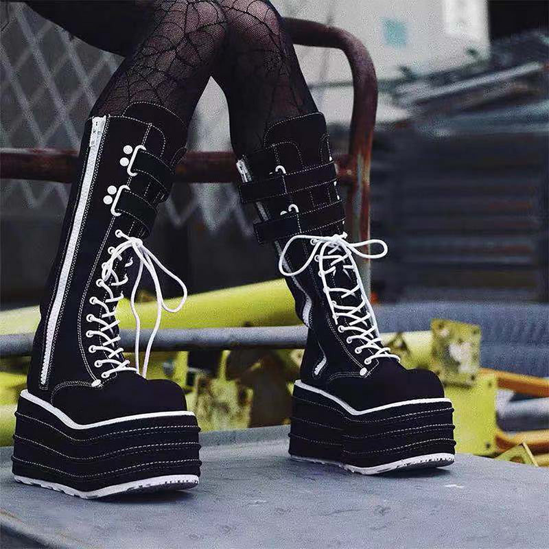 mid-calf goth boots