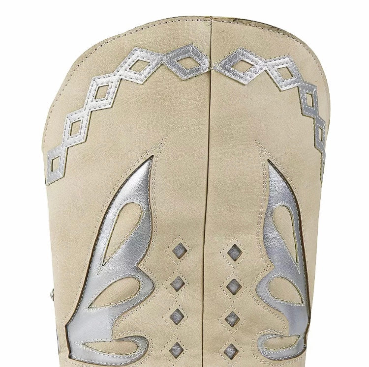 Women's Embossed Midcalf Butterfly Western Cowboy Boots