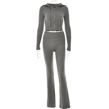 Women's Tracksuit Set Long Sleeve Zip Up Hoodie Fashionella