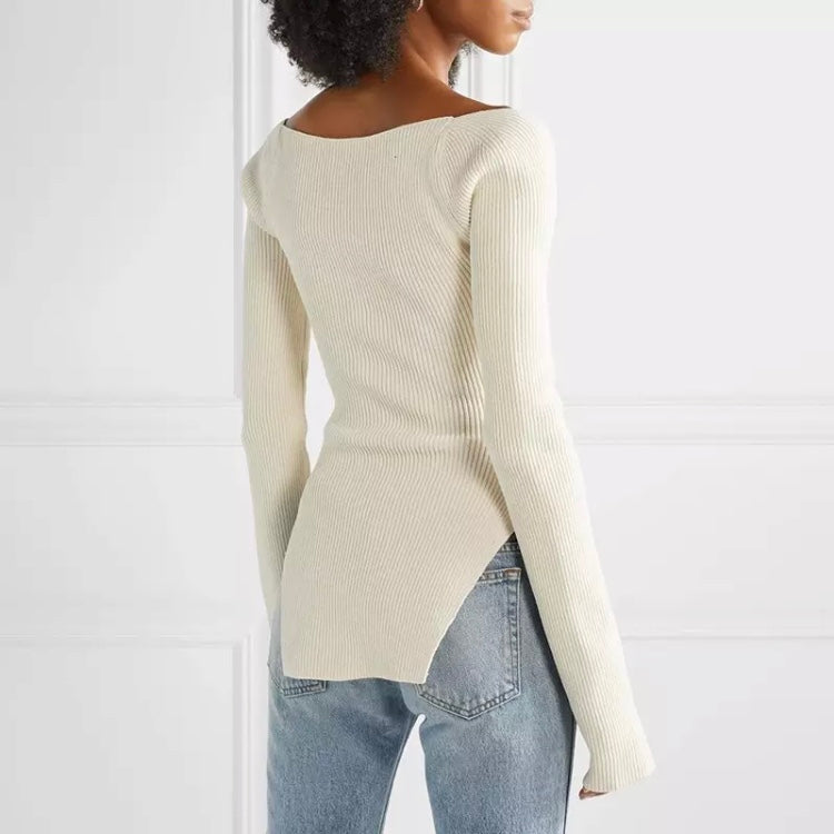 Knitted Long Sleeve Blouse